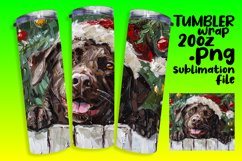 Festive Peeking Dog Sublimation Winter Tumbler Wrap Design Product Image 1