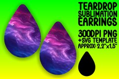 Colorful Gradient Teardrop Earrings for Sublimation Product Image 1