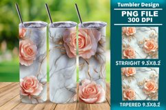 3D Rose Tumbler 20oz skinny wrap design, Tumbler design Product Image 1