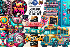 Girly Back to School teacher PNG Clipart Classroom decor Product Image 1