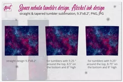 Skinny tumbler design. Galaxy tumbler design. Printable PNG Product Image 2