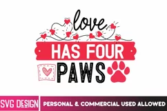 Love Has Four Paws SVG | Dog Valentine's Day SVG Product Image 2
