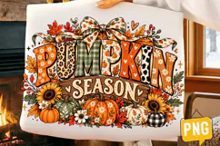 Pumpkin Season Fall PNG, Rustic Pumpkin Sunflower Bow Thanks Product Image 2