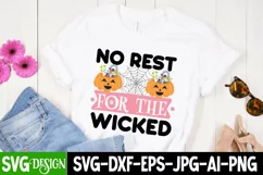 No Rest For The Wicked SVG Cut File,Halloween SVG Design Product Image 1