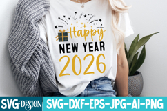 Happy New Year 2026 SVG Design,New Year 2026 Svg Design Product Image 1