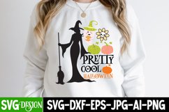pretty Cool Halloween T-Shirt Design,Halloween SVG Design Product Image 4