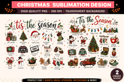 Christmas PNG | Tis The Season PNG | Christmas Sublimation Product Image 1