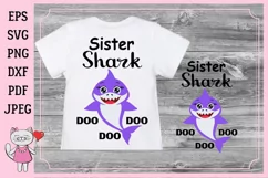 Sister shark Svg files Family shirt design Product Image 1