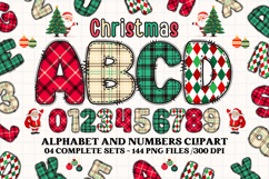 Christmas Alphabet png clipart, christmas letters doodle Product Image 1