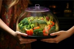 Fresh vegetables in glass dome Product Image 1