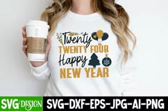 Twenty twenty Four Happy New Year SVG Cut File,New Year SVG Product Image 1
