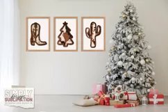 Cowhide and Wood Christmas Clipart | Sublimation | Png Product Image 2