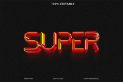 Editable SUPER Text Effect with Neon Glowing Outline Product Image 1