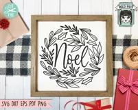 Christmas SVG File, Noel SVG, Round Christmas Sign SVG File Product Image 4