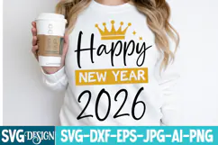 Happy New Year 2026 SVG Design,New Year 2026 Svg Design Product Image 1