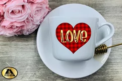 Valentine Sublimation PNG Love Heart Buffalo Plaid PNG File Product Image 5
