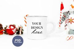 Christmas Camping mug mockup, Full wrap camping mug mockup Product Image 1