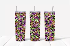 Colorful Leopard Foil 20oz Skinny Tumbler Sublimation Design Product Image 5