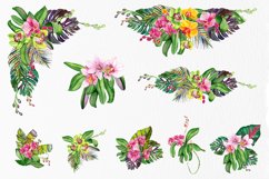 Watercolor orchids bouquet clipart Product Image 7