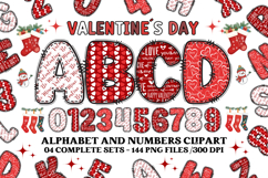 Valentine Alphabet Clip Art, valentines day letters doodle Product Image 1