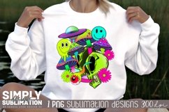 Psychedelic Mushroom Skull Sublimation Design | Png Product Image 2