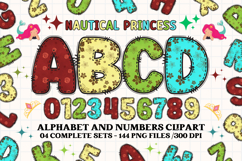 Nautical Princess png alphabet, princess letters doodle Product Image 1