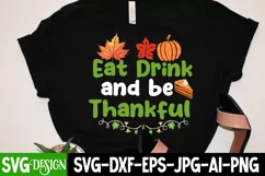 Eat Drink And Be Thankful SVG Cut File,Thankful SVG Design Product Image 3
