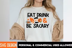 Eat Drink & Be Scary SVG Cut File,Eat Drink & Be Scary PNG Product Image 1