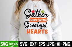 Gather Her With Greatful Hearts SVG Cut File,Fall SVG Design Product Image 3