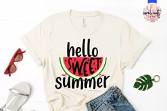 Hello sweet summer - Summer SVG EPS DXF PNG Cut File Product Image 2