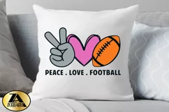 Peace Love Football SVG PNG EPS DXF for Cutting and Printing Product Image 5