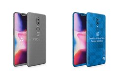 OnePlus 6 Vinyl Skin Design Mockup 2018 Front-Back Angled Product Image 3