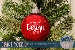 Red glitter ornament Craft mock up |High Res JPEG Product Image 1