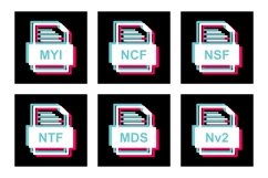 Set Of File Formats Icons Product Image 1