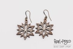 Bordered Snowflake Laser Engraved Earring Download Product Image 2