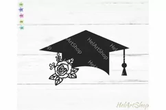 Floral Graduation Cap svg, class of 2020 svg, senior svg Product Image 1