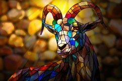Goat Stained Glass Background Product Image 1
