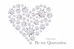 Quarantine Valentine heart clipart. Stop covid, stay home Product Image 1