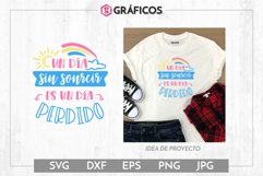 Un día sin sonreír es un día perdido SVG Frases motivadoras Product Image 1