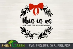 Christmas SVG - This is Us -Floral Family Round Sign DXF EPS Product Image 2