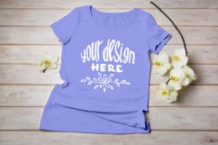 Womens T-shirt mockup with yellow orchid. Product Image 11