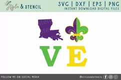 Mardi Gras SVG Love - PNG, DXF, SVG, EPS, Cut File Product Image 2