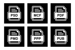Set Of File Formats Icons Product Image 1