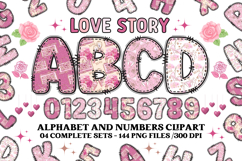 Love Story Alphabet &amp; Numbers Clipart - PNG 300 DPI Product Image 1