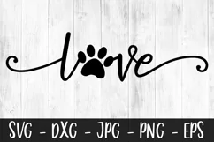 Love Dog, Dog Love Pawprint Helps SVG DXF EPS Dog SVG Product Image 2