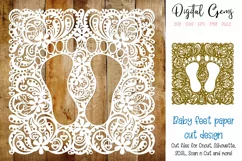 Baby feet paper cut design SVG / DXF / EPS / PNG files Product Image 1