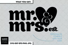 Wedding sign SVG, Mr and Mrs SVG, Hubby Wifey SVG, Sign SVG Product Image 2