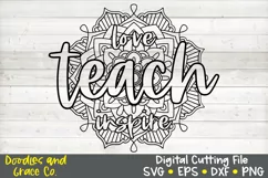Teach Love Inspire Mandala - SVG - DXF - EPS - PNG Product Image 3