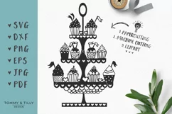Cupcake Stand - SVG DXF PNG EPS JPG PDF Cutting File Product Image 1