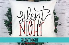 Silent Night Plaid Christmas Sublimation PNG Product Image 1